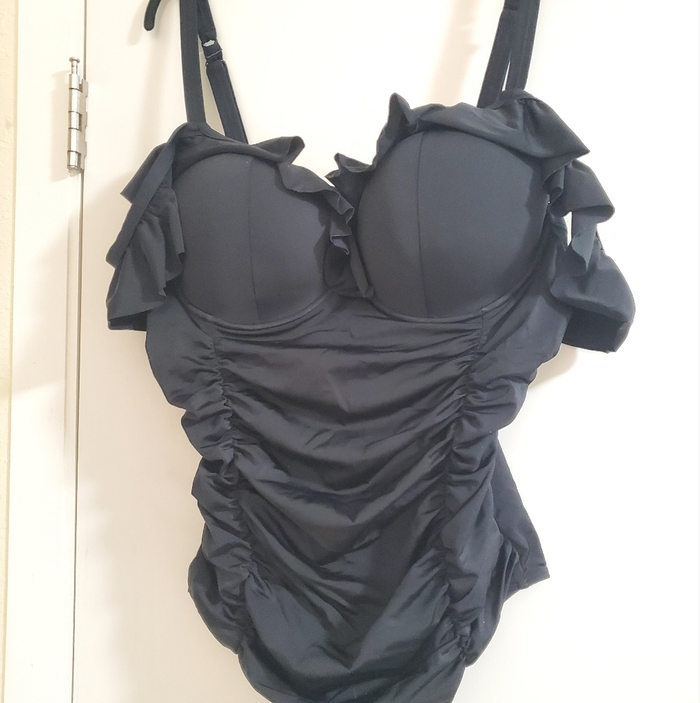 Push up underwire ruched one piece